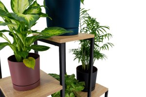 Kwietnik stojący metalowy PANORAMA 6 poziomowy – elegancki stojak na kwiaty i rośliny DĄB 7