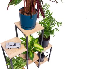 Kwietnik stojący metalowy PANORAMA 6 poziomowy – elegancki stojak na kwiaty i rośliny DĄB 9