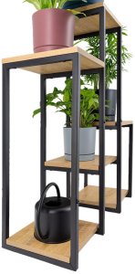 Kwietnik stojący metalowy PANORAMA 6 poziomowy – elegancki stojak na kwiaty i rośliny DĄB 10