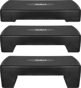 Step do aerobiku i ćwiczeń fitness, 3 stopnie, 68cm, czarny, REBEL ACTIVE 7