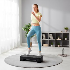 Step do aerobiku i ćwiczeń fitness, 3 stopnie, 68cm, czarny, REBEL ACTIVE 8