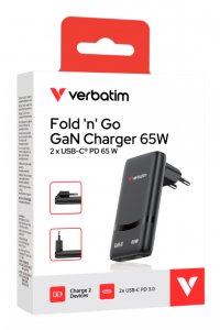 Ładowarka Verbatim Fold n Go 2x USB-C 3 A (32354) 2