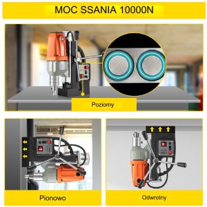 Wiertarka magnetyczna rdzeniowa ze stopą magnetyczną 980 W 10 000 N 2