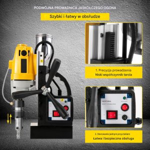 Wiertarka magnetyczna 1100W + zestaw 11 wierteł magnetycznych 1100W 5