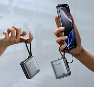 Vention 10000mAh 35W PD z wbudowanym kablem USB-C beżowy 20