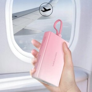 Powerbank Vention 10000 mAh USB-C + Lightning + USB-A 22.5W z wyświetlaczem LED miedziany 8