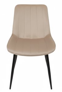 Krzesło tapicerowane welurowe do salonu jadalni velvet loft beżowe 4