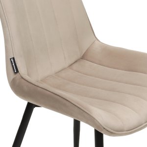 Krzesło tapicerowane welurowe do salonu jadalni velvet loft beżowe 6