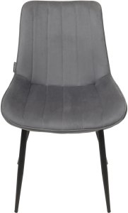Krzesło tapicerowane welurowe do salonu jadalni velvet loft grafitowe 2
