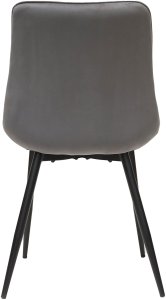 Krzesło tapicerowane welurowe do salonu jadalni velvet loft grafitowe 3