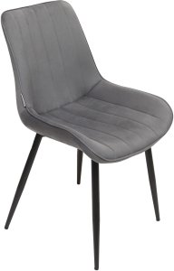 Krzesło tapicerowane welurowe do salonu jadalni velvet loft grafitowe 5