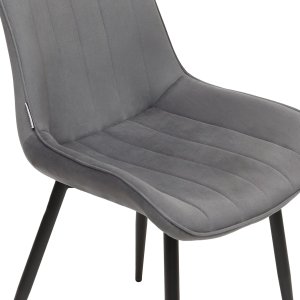 Krzesło tapicerowane welurowe do salonu jadalni velvet loft grafitowe 7