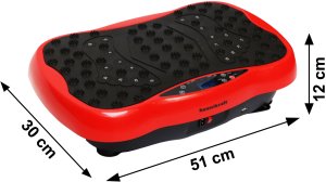 Platforma treningowa wibrująca wibracyjna masażer z pilotem i muzyką Bauerkraft czerwona 12