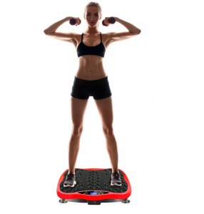 Platforma treningowa wibrująca wibracyjna masażer z pilotem i muzyką Bauerkraft czerwona 8