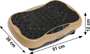 Platforma treningowa wibrująca wibracyjna masażer z pilotem i muzyką Bauerkraft beżowa 10