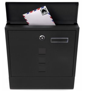 Duża skrzynka pocztowa na listy gazety ulotki pocztę A4 czarna 2