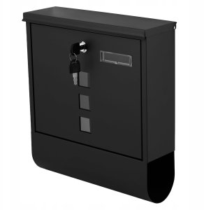 Duża skrzynka pocztowa na listy gazety ulotki pocztę A4 czarna 4