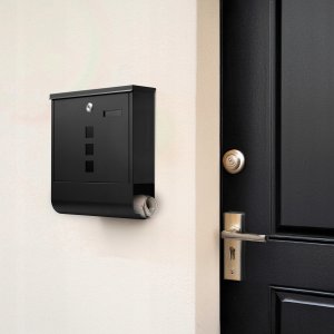 Duża skrzynka pocztowa na listy gazety ulotki pocztę A4 czarna 6