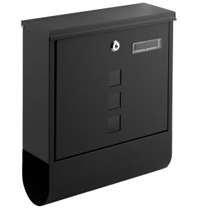 Duża skrzynka pocztowa na listy gazety ulotki pocztę A4 czarna 9