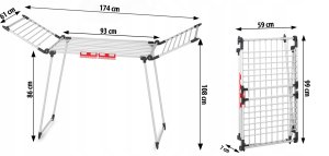 Stojąca suszarka na pranie odzież bieliznę składana balkonowa mocna duża XL 12