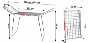 Stojąca suszarka na pranie odzież bieliznę składana balkonowa mocna rozsuwana XXL 13