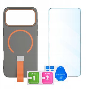 Etui z Paskiem na palec Matowe do iPhone 17 Pro Max |do MagSafe +Szkło 9