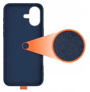 Etui z Paskiem na palec Matowe GRANATOWE do iPhone 16 |do MagSafe +Szkło 5