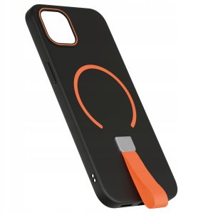 Etui z Paskiem na palec Matowe CZARNE do iPhone 11 |do MagSafe +Szkło 10