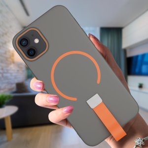 Etui z Paskiem na palec Matowe SZARE do iPhone 11 |do MagSafe +Szkło 8