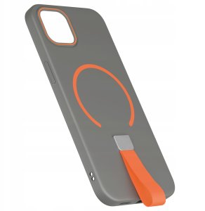 Etui z Paskiem na palec Matowe SZARE do iPhone 11 |do MagSafe +Szkło 10