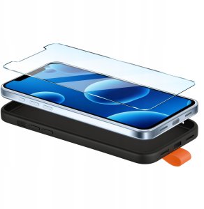 krainaGSM Etui z Paskiem na palec Matowe CZARNE do iPhone 12 |do MagSafe +Szkło 12