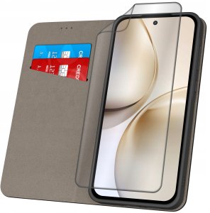 krainaGSM Etui z klapką do Realme 14 Pro+ Plus 5G Zamykane Czarne Futerał + Folia 2