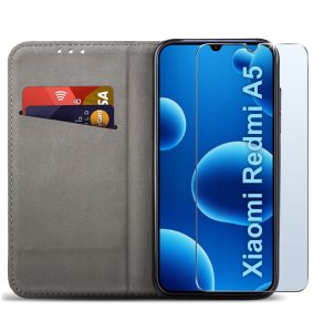 Etui MAGNET do Xiaomi Redmi A5 Zamykane Czarne Futerał + Szkło 9H 2