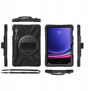 Etui Armor z uchwytem i paskiem do Samsung Galaxy Tab S9/ S9 FE SM-X710/SM-X716B/SM-X510 SM-X516 2023/ S10 FE SM-X520/SM-X526 2025 4