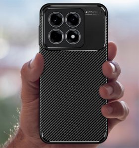 ZESTAW Etui do Xiaomi 14T Pancerne Carbon CASE + 3 SZTUKI SZKŁO 6