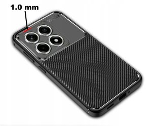ZESTAW Etui do Xiaomi 14T Pancerne Carbon CASE + 3 SZTUKI SZKŁO 7