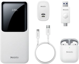 Powerbank Yesido Powerbank CG10 EU 10 000 mAh LED WHITE / BIAŁY 2