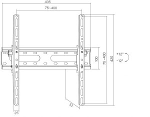 Sklopný televizní držák Fiber Mounts RICO-2 na televize i monitory 30" - 65" 2