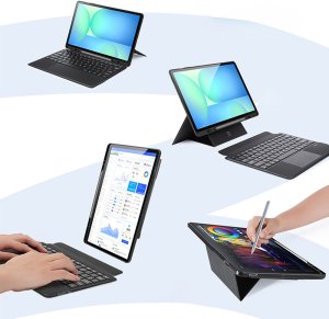 DUX DUCIS Case DK Foldable with Wireless Keyboard For SAMSUNG Tab S10 FE Plus, Black 6