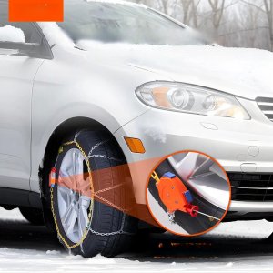 Vevor Łańcuchy śniegowe 2 szt. stalowe uniwersalne do opon srebrne 2