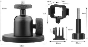 MAGNETYCZNY UCHWYT 360 Z GWINTEM 1/4" GOPRO DO KAMER SPORTOWYCH, M.IN. DJI OSMO POCKET, ACTION, GOPRO HERO 13