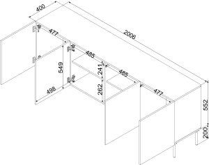 Komoda ISLA 200x40x75 kaszmir mat 8