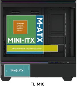 Thermalright TL-M10 Vision (Juodas) Kompiuterio Korpusas 6
