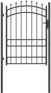 vidaXL Brama ogrodzeniowa z kolcami Z blokadą Szary 170 x 100 cm 2