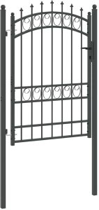 vidaXL Brama ogrodzeniowa z kolcami Z blokadą Szary 170 x 100 cm 5