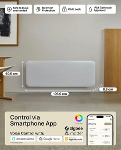 Mill Invisible Smart WiFi Heater  PA1300WIFI4  Panel Heater  1300 W  Suitable for rooms up to 15-19 m  White  IPX4 2