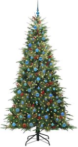 vidaXL Sztuczna choinka z zawiasami z podstawą Zielony 240 cm PE i PVC 3