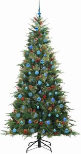 vidaXL Sztuczna choinka z zawiasami z podstawą Zielony 240 cm PE i PVC 4