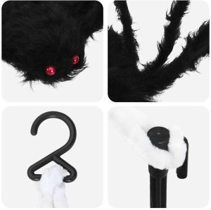 vidaXL Dekoracja pająka halloweenowego z sieciami 4 pcs 150 cm 8