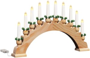 vidaXL Świąteczny Łuk Świec z 10 Świecami LED Brązowy 47 x 5 x 29 cm 2